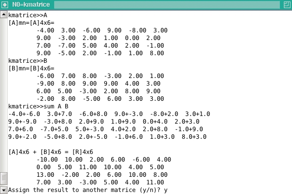Sum of matrix