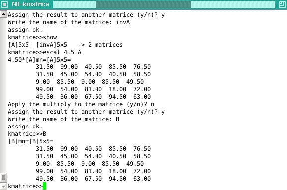 multiply a matrix by a
number